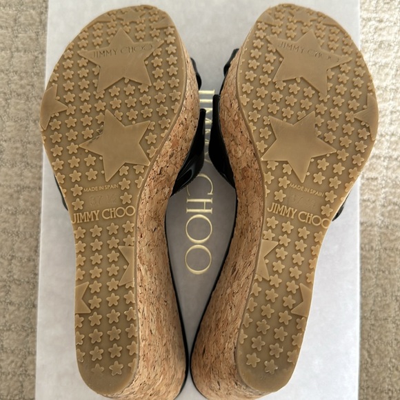 Patent Black Jimmy Choo Perfume Wedges - Picture 3 of 5